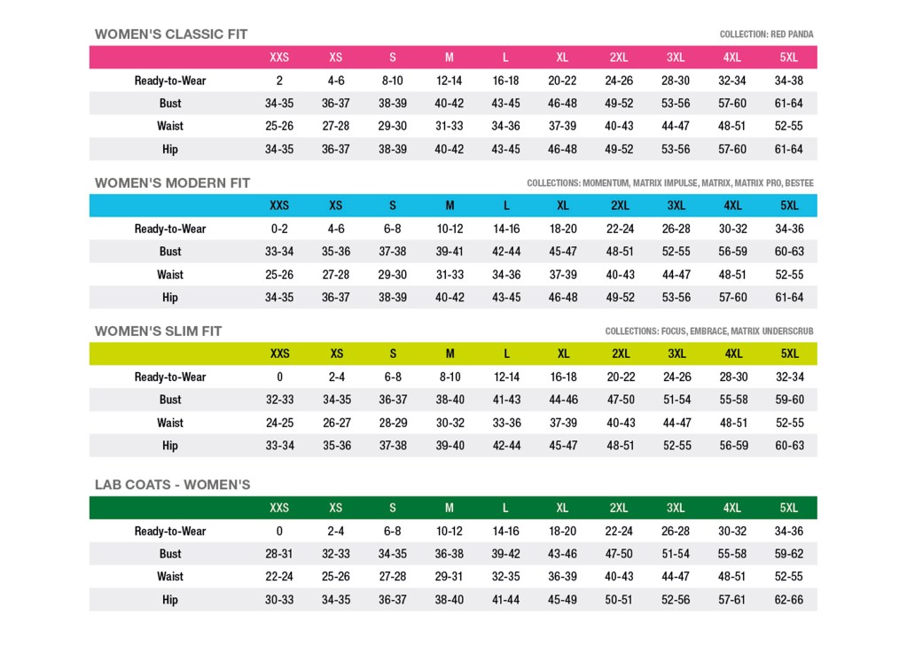 Maevn - WOMEN'S SIZE CHART