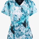 Barco One 5107 Women's Print V-Neck Scrub Top - Caribbean Dreams