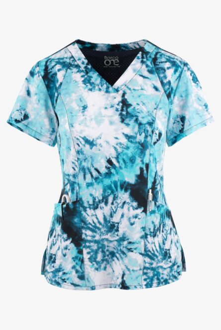 Barco One 5107 Women's Print V-Neck Scrub Top - Caribbean Dreams