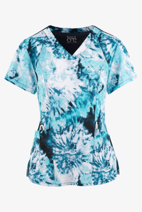 Barco One 5107 Women's Print V-Neck Scrub Top - Caribbean Dreams
