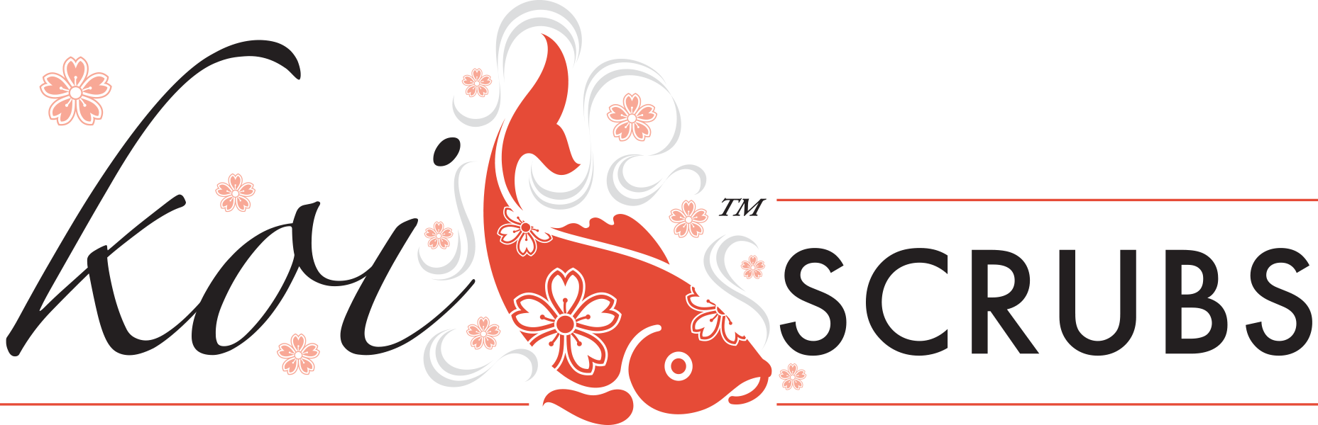 Koi Happiness scrubs brand logo