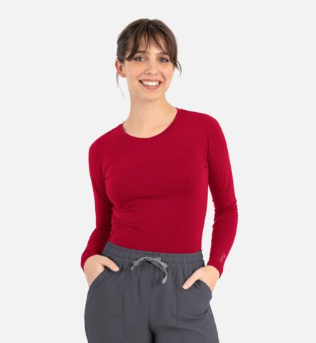 Maevn BESTEE 6909 Women's Long Sleeve Underscrub Tee - Red