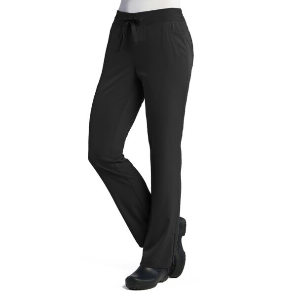 Maevn Pure Soft 1901 3-Panel V-Neck Top & 7902 Flare Yoga Pant Scrub Set - Black